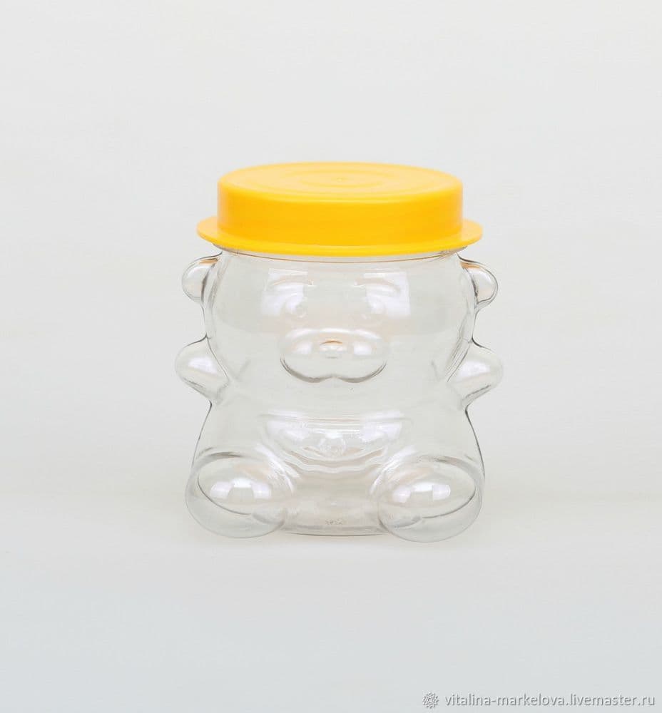 Банка ПЭТ Мишка 500мл + желтая крышка №82 50\1 1шт