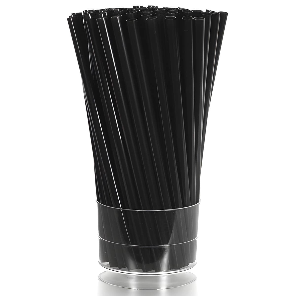 Трубочки для коктейля 8*240 прям Черные в инд.ПП 50шт