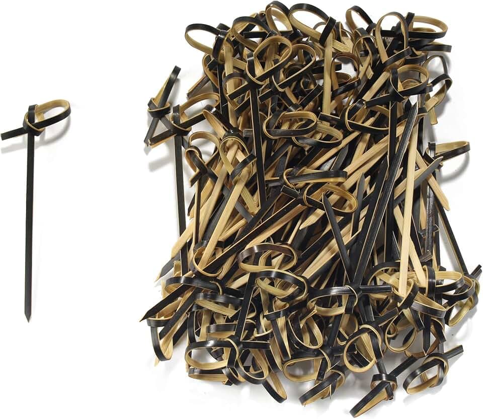 Пика узелок 6см бамбук ЧЕРНЫЙ 100шт (40/1) 1шт