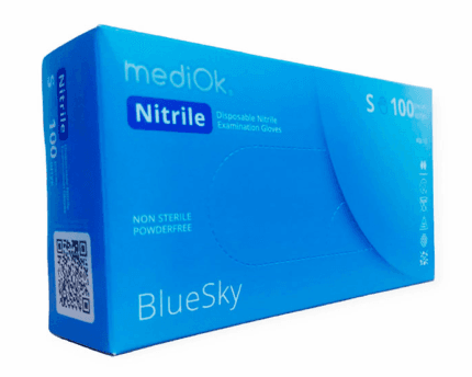 Перчатки нитрил MEDIOK ГОЛУБЫЕ S 10% 100шт (10/1) 1уп