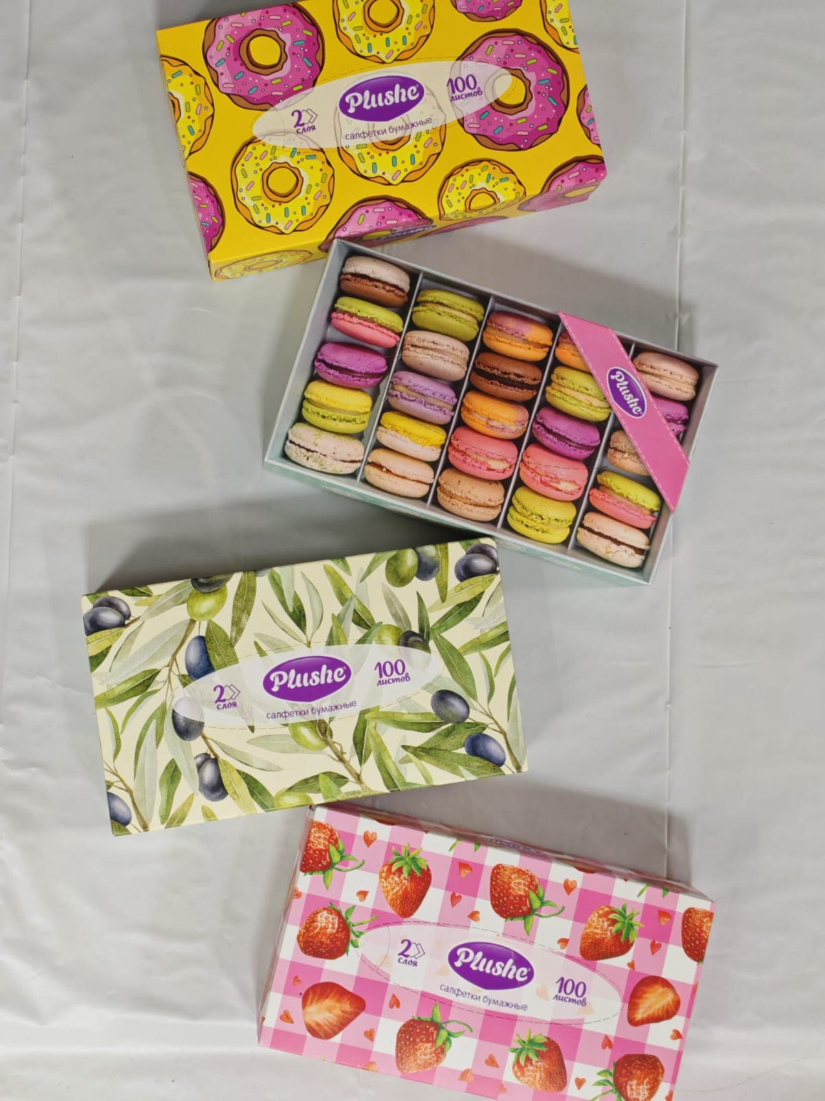 Салфетки в коробке PLUSHE 2сл 100шт\35уп 1шт