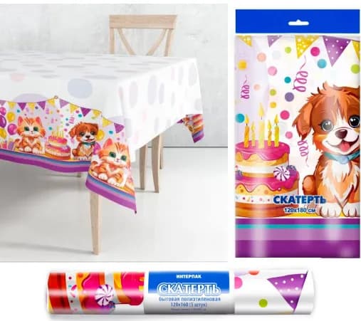 Скатерти 120*180 Интерпак Пушистики 50\1 1шт