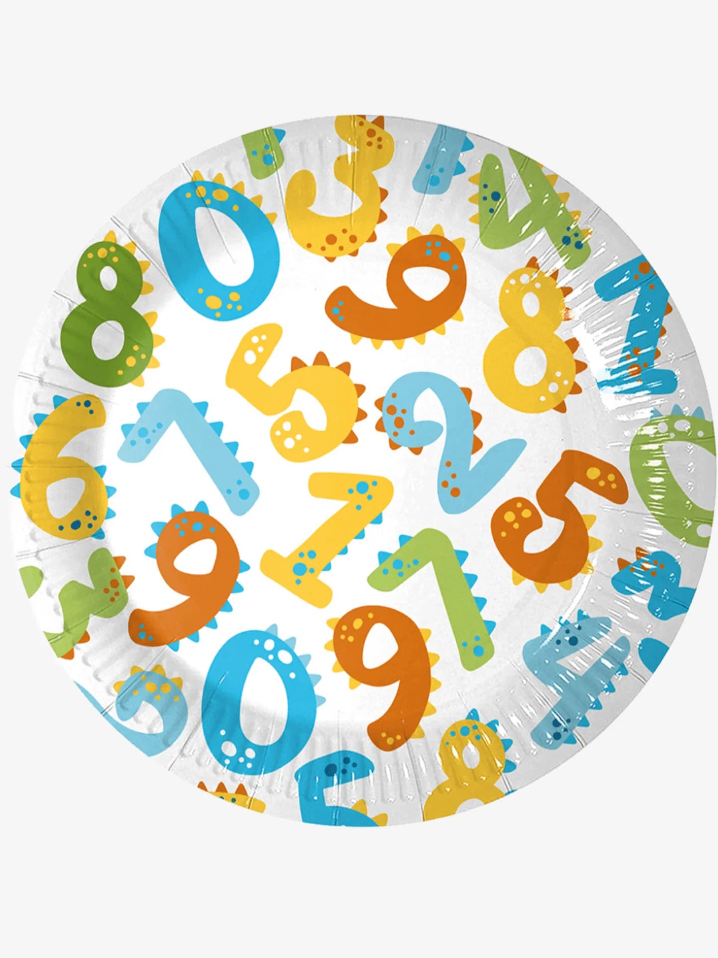 Бум тарелка Папирус d180мм Цифры 700\50\14 50шт