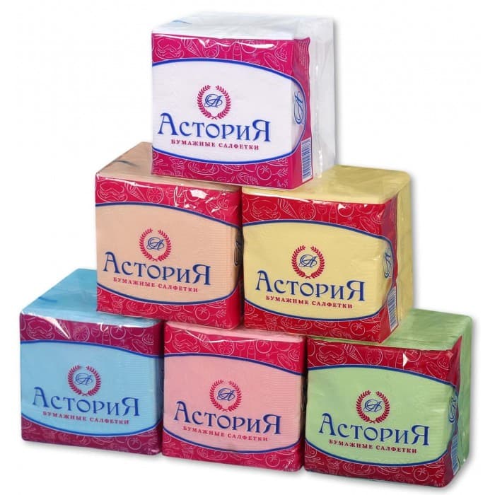 Салфетки АСТОРИЯ цветные СВЕТОФОР 70л\20уп 1шт