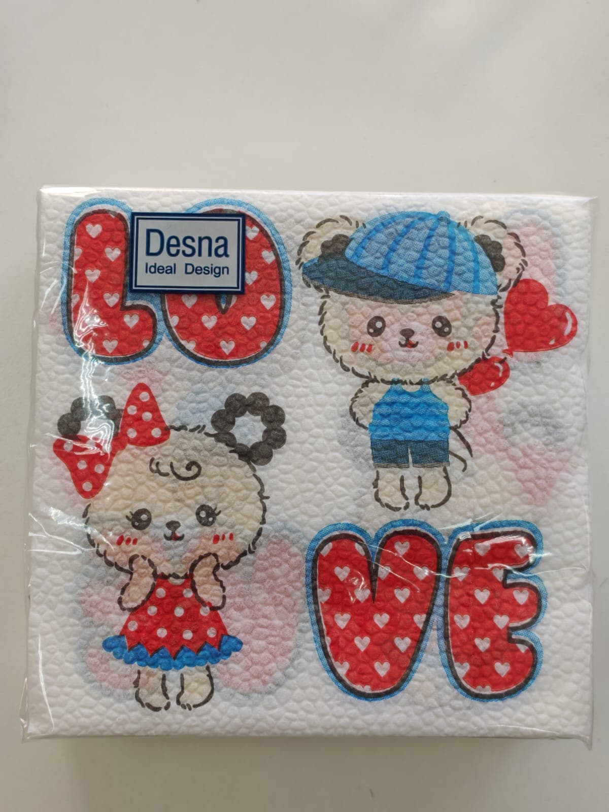 Салфетки 25*25 1сл Десна 40л\32уп Love 1шт