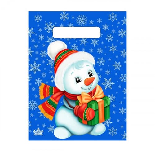 Пакет выруб НГ Тико 19*25 Милый снеговичок /30уп х100шт/ (3000шт) 1шт