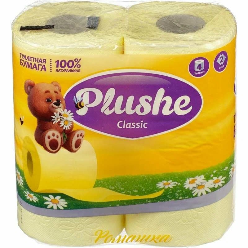 Туалетная бумага Plushe Classic Ромашка 4рул 2сл 18м (12/1) 1уп