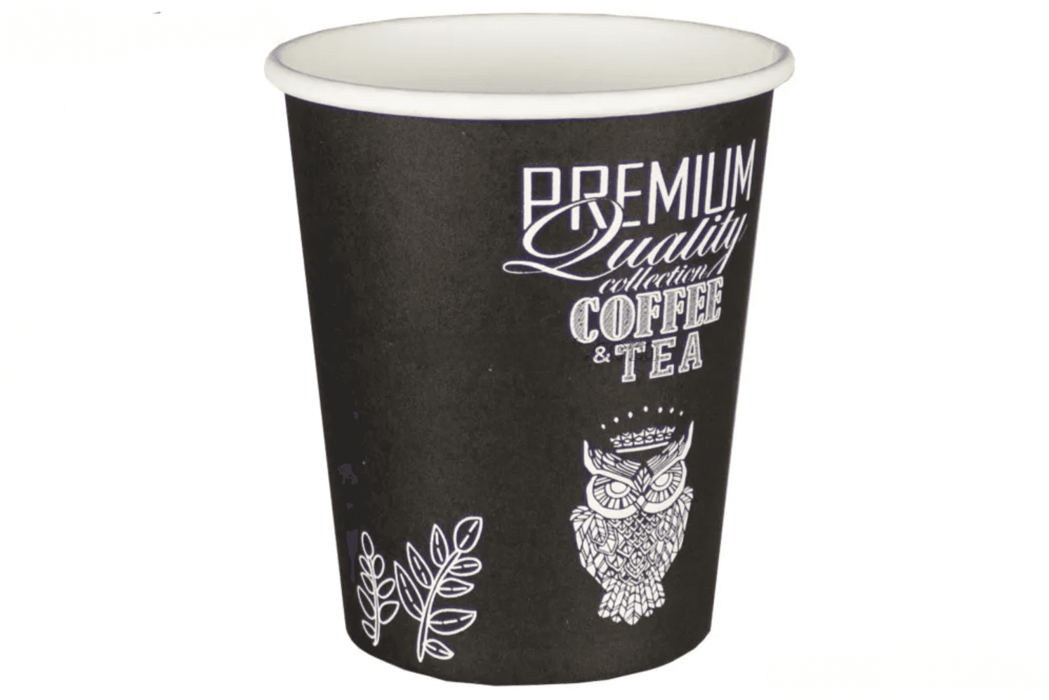 Стакан бумажный 350мл Сова черный (1000\50\1) 50шт