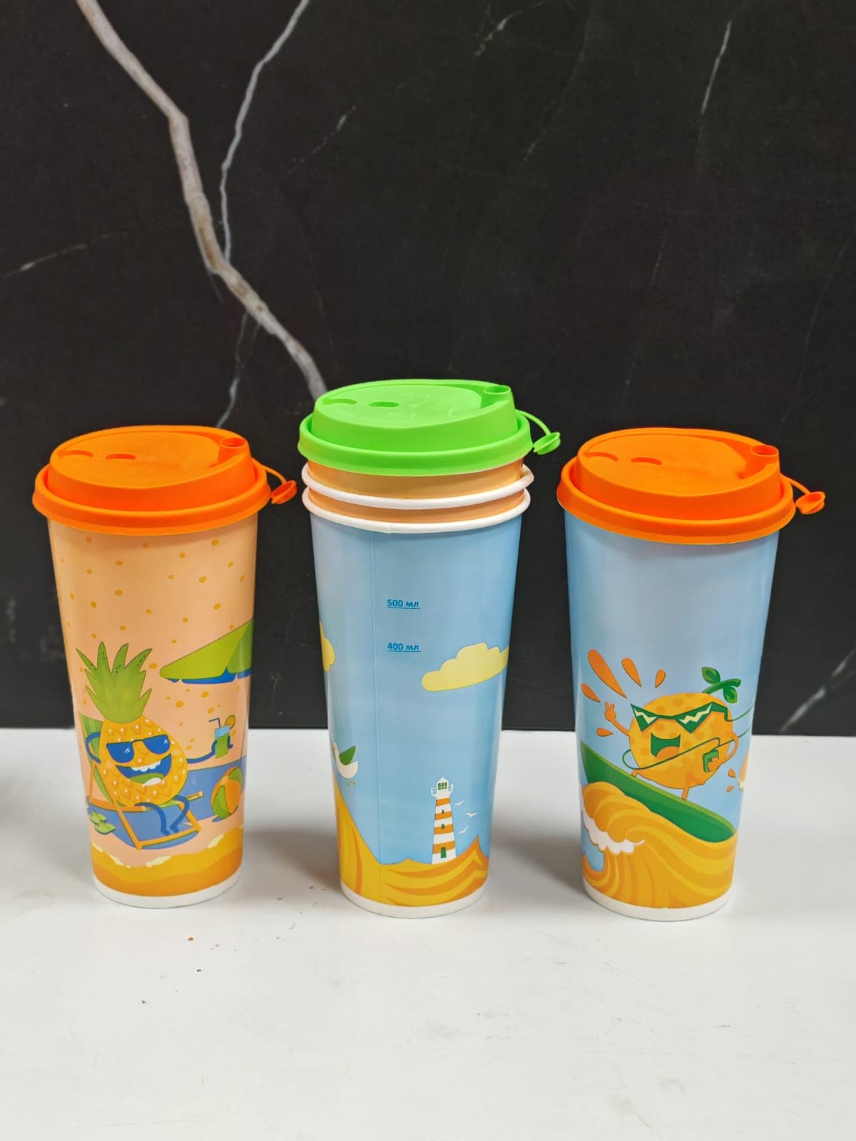 Бум стакан Виридо 0,500 d90 ХН Фрукты на отдыхе 640\40\16 50шт