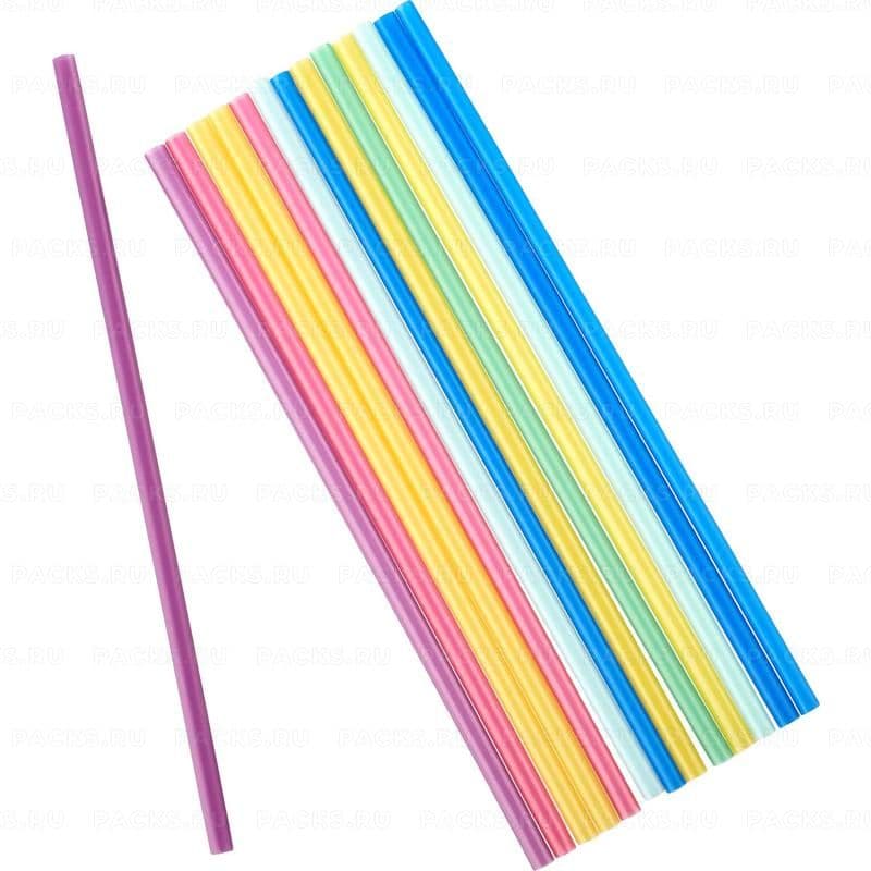 Трубочки для коктейля 8*240 прямые цветные МК (5750\250\1) 250шт