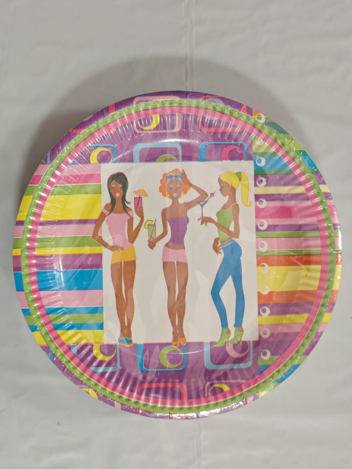 Бум тарелка Папирус d230мм Кокетки 500\50\10 50шт