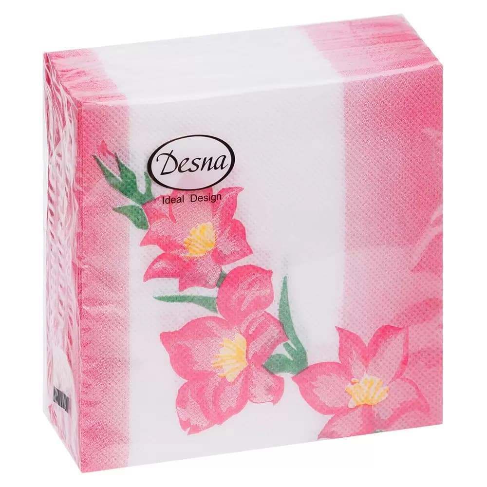 Салфетки 25*25 1сл Десна 40л\32уп Гладиолус 1шт