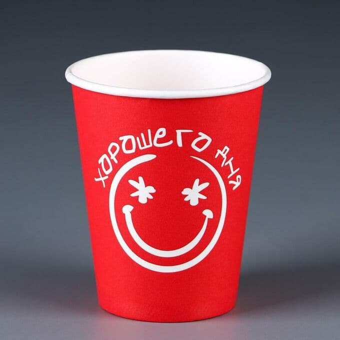 Бум стакан КБ 0,250 d80 Хорошего дня Малиновый 1000\50\20 50шт