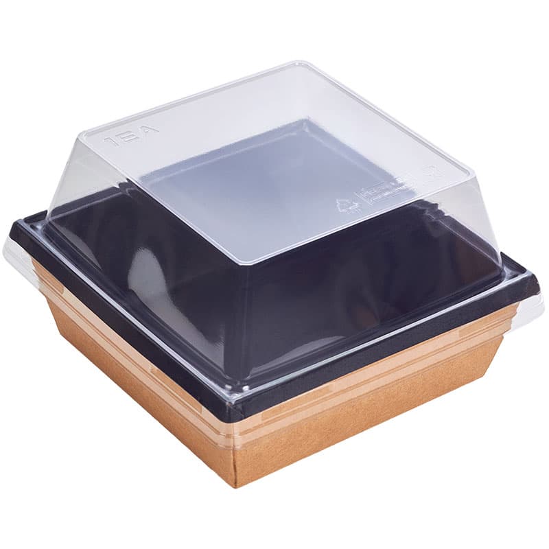 Контейнер картонный 550мл\bBL ЧЕРНЫЙ 130*130*45 (400\50\1) 1шт