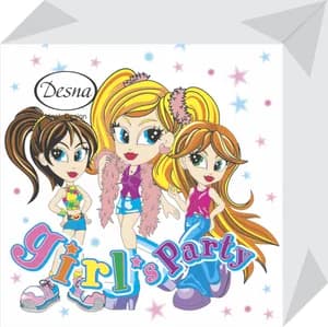 Салфетки 25*25 1сл Десна 40л\32уп Girls party 1шт