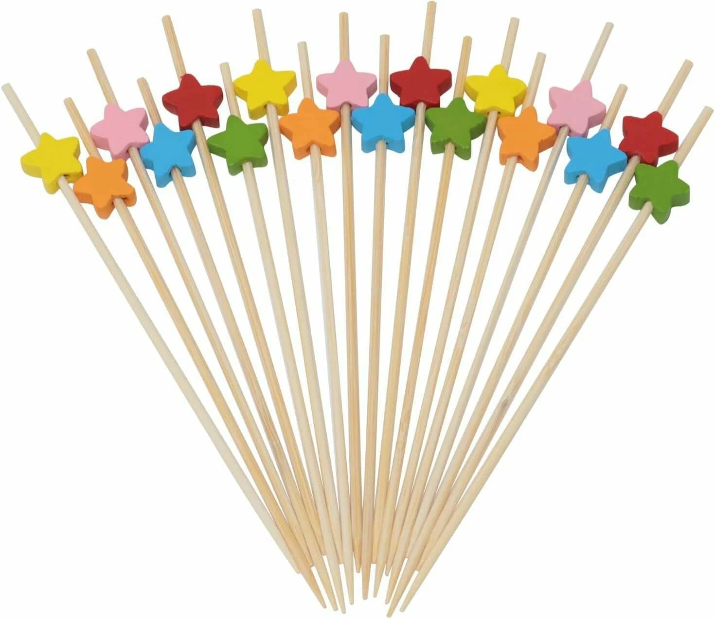 Пика "Звезда ассорти" бамбук 12см 100шт LINGER (40/1) 1шт