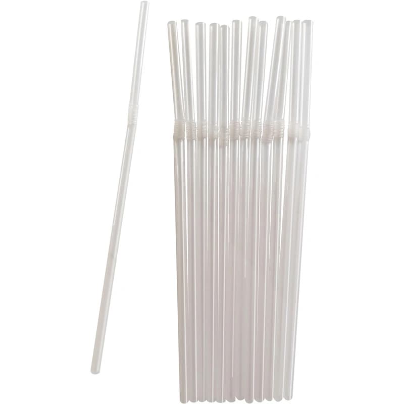 Трубочки для коктейля 5*210 с изгибом ПРОЗРАЧНЫЕ (12000\250\1) 250шт