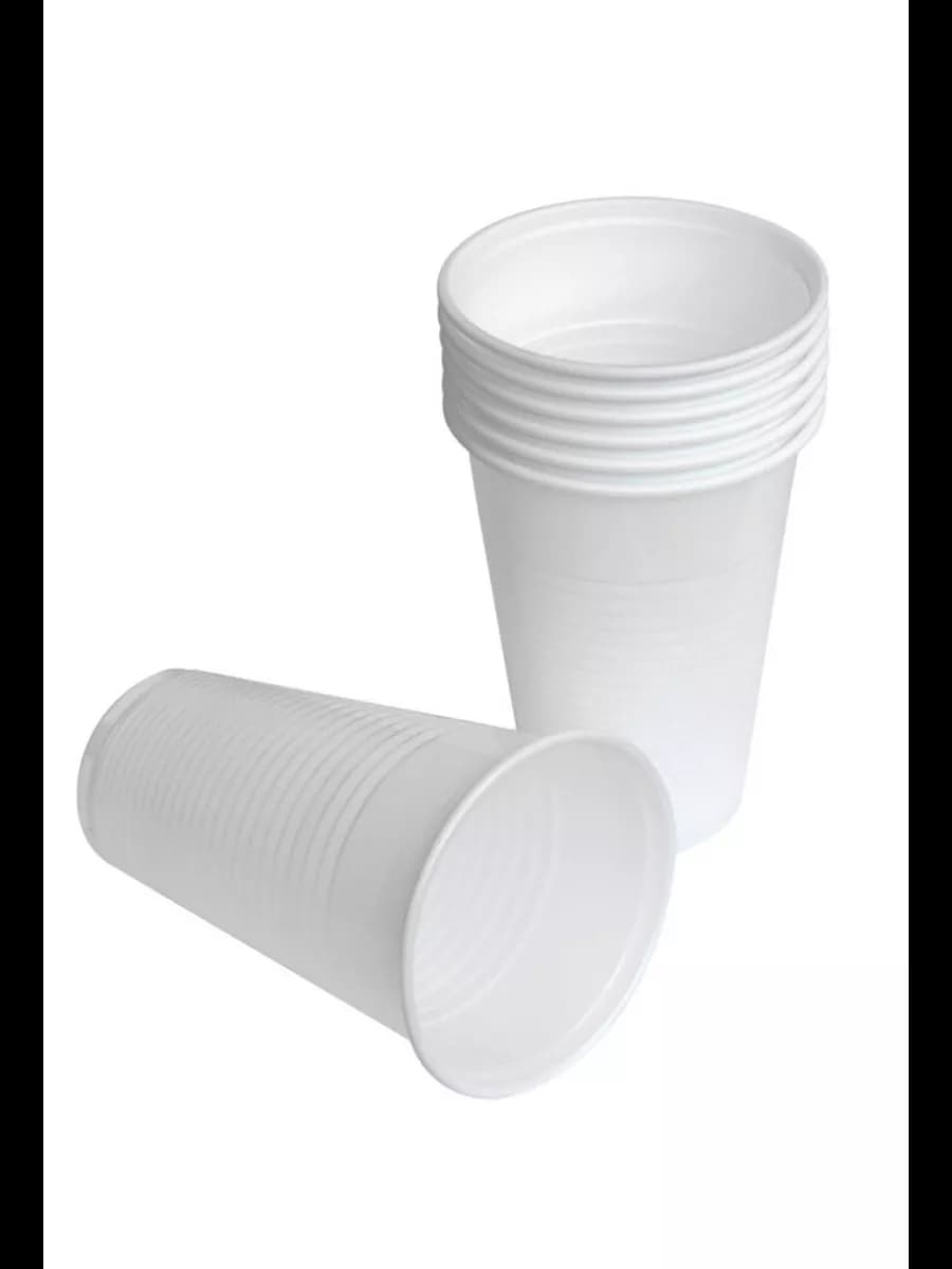 Стакан 200мл Стандарт Пластик Белый Эконом 3000\100\30 (100шт)