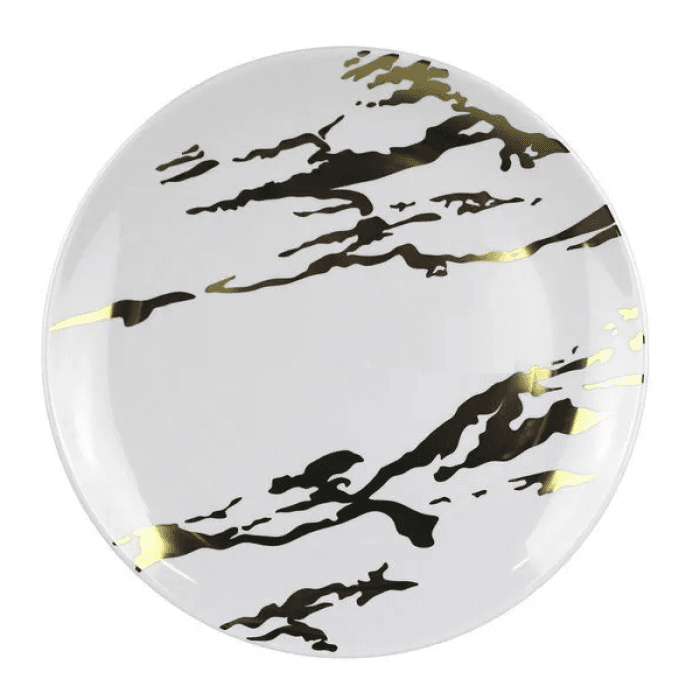 Тарелка д190 с каемочкой Мрамор золото 216\36\6 1шт