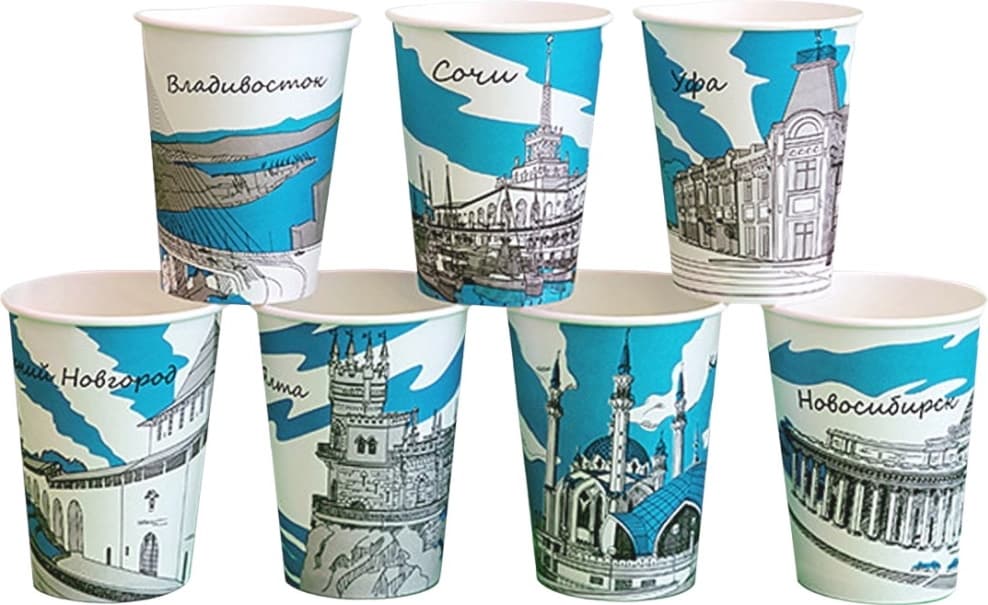 Бум стакан Виридо 0,350 d90 ГН Города 800\50\16 50шт